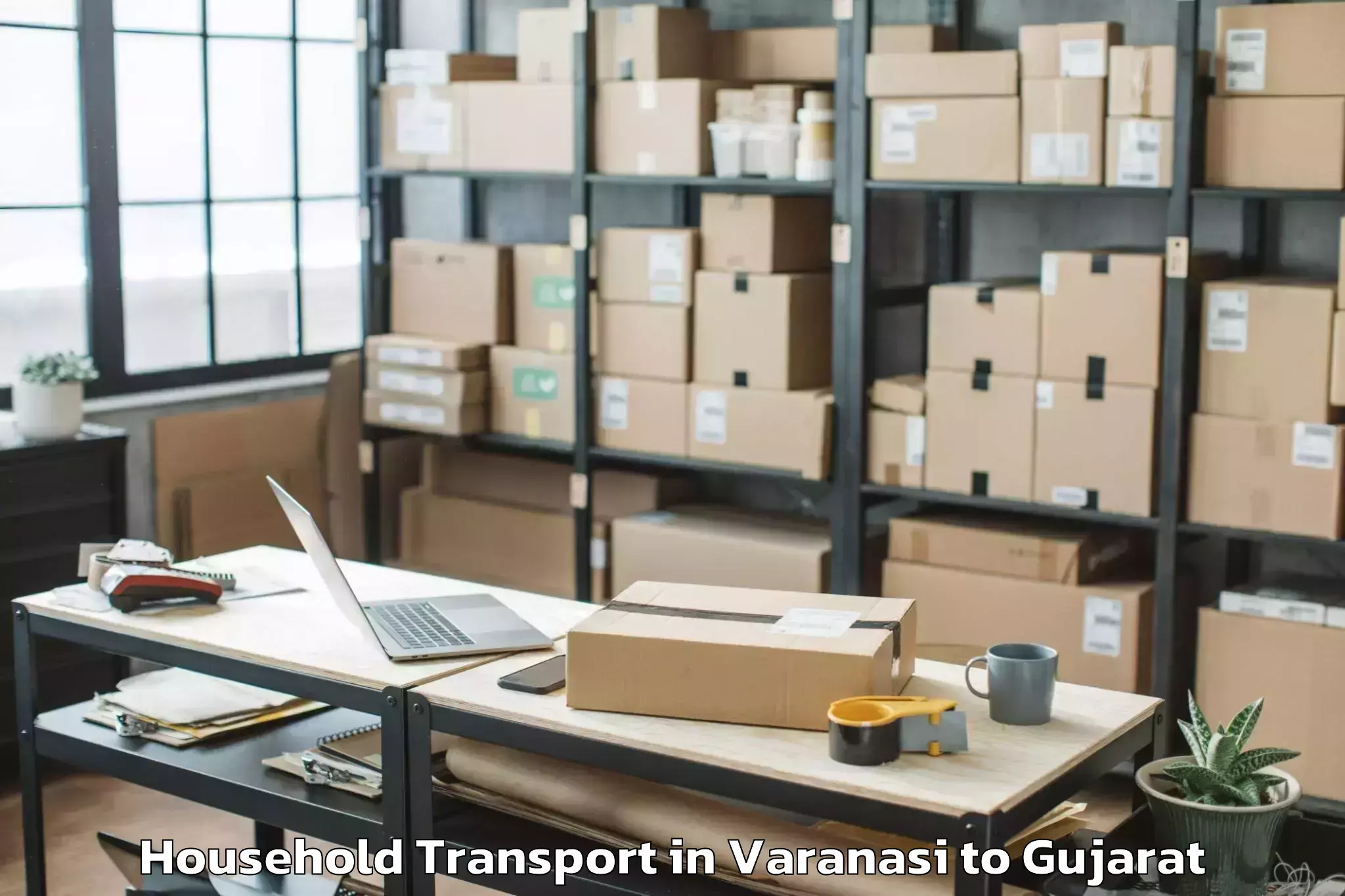 Quality Varanasi to Vartej Household Transport